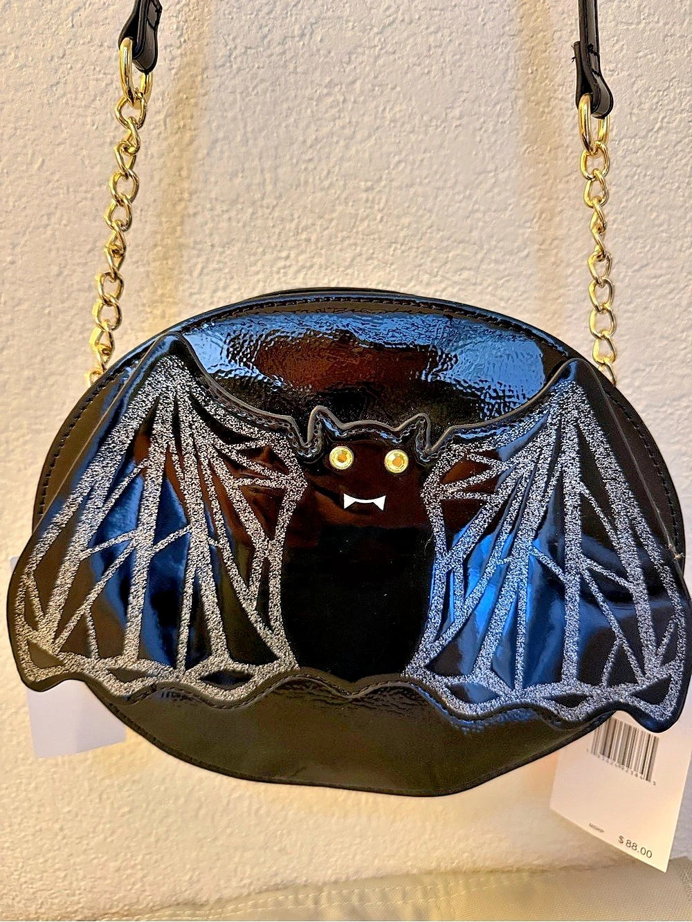 Betsey Johnson Bat Kitsch Crossbody Bag Black